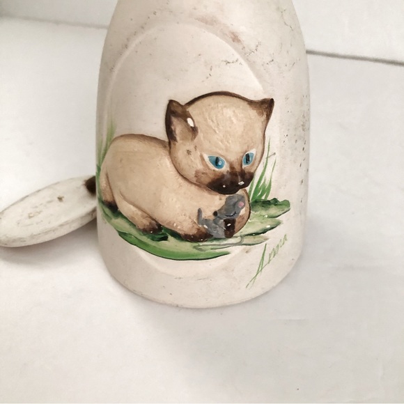 Vintage Sandstone Siamese Kitten Wind Chime by Anna - Picture 10 of 10